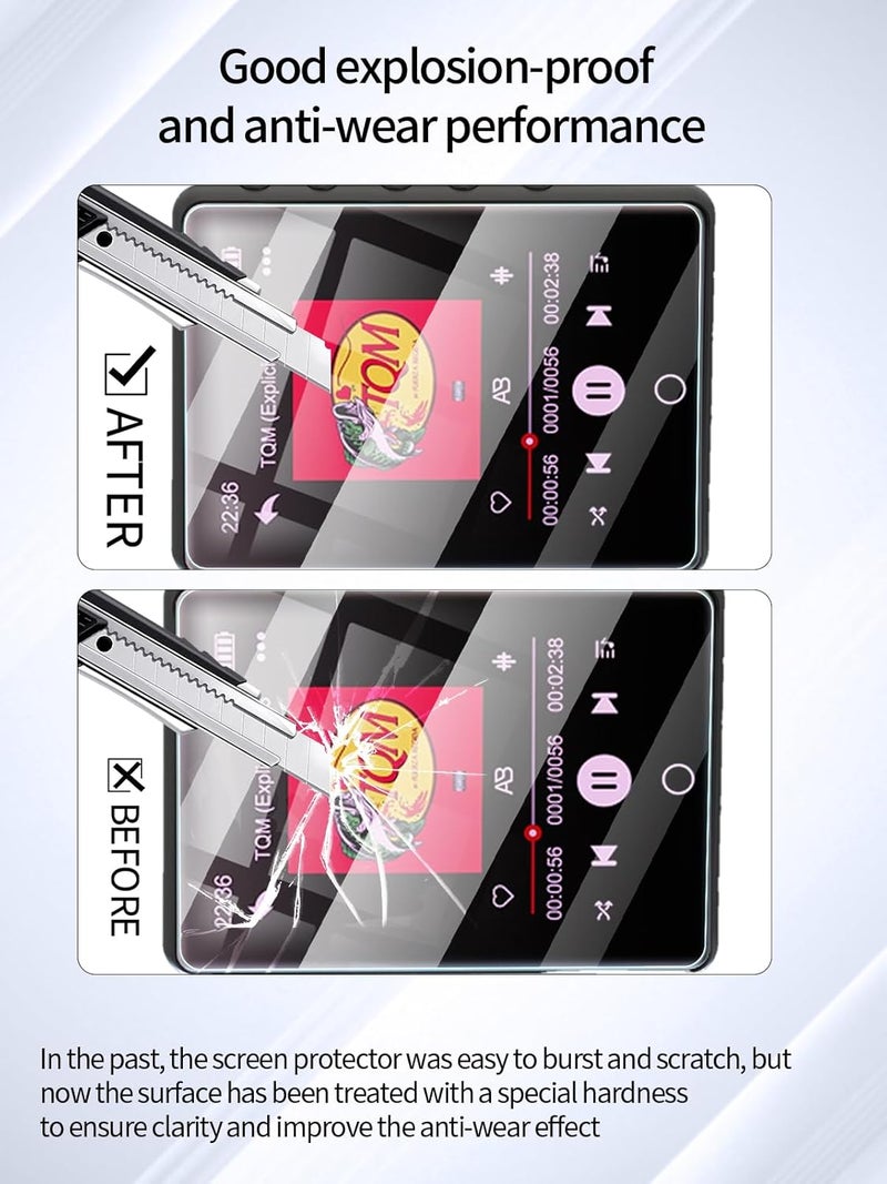 UYRUREL Screen Protector for HOVOYNN 2.8-inch Touch Screen Digital MP3 Player, High-definition Scratch Resistant Film,HD Clear Anti Blue Light, Bubble Free with Easy Installation Kit, 3 Pack - Image 3